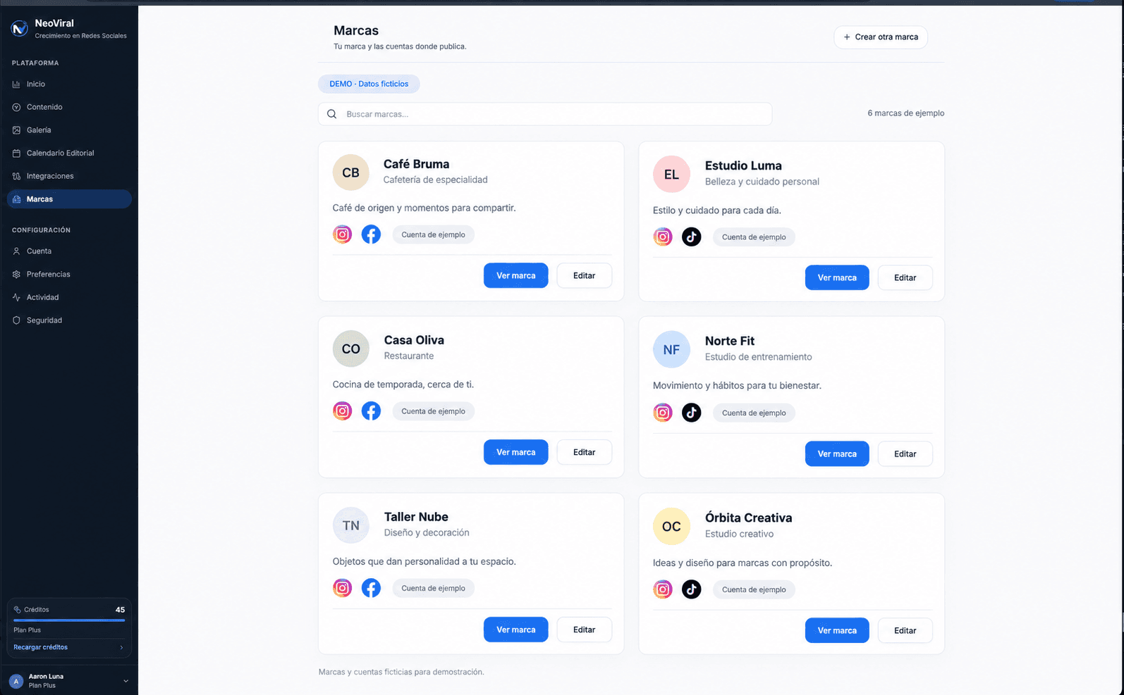 Marcas conectadas en NeoViral